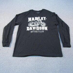 Harley-Davidson Men's Long Sleeve T-Shirt – Black – Size XL – Motorcycle Graphic